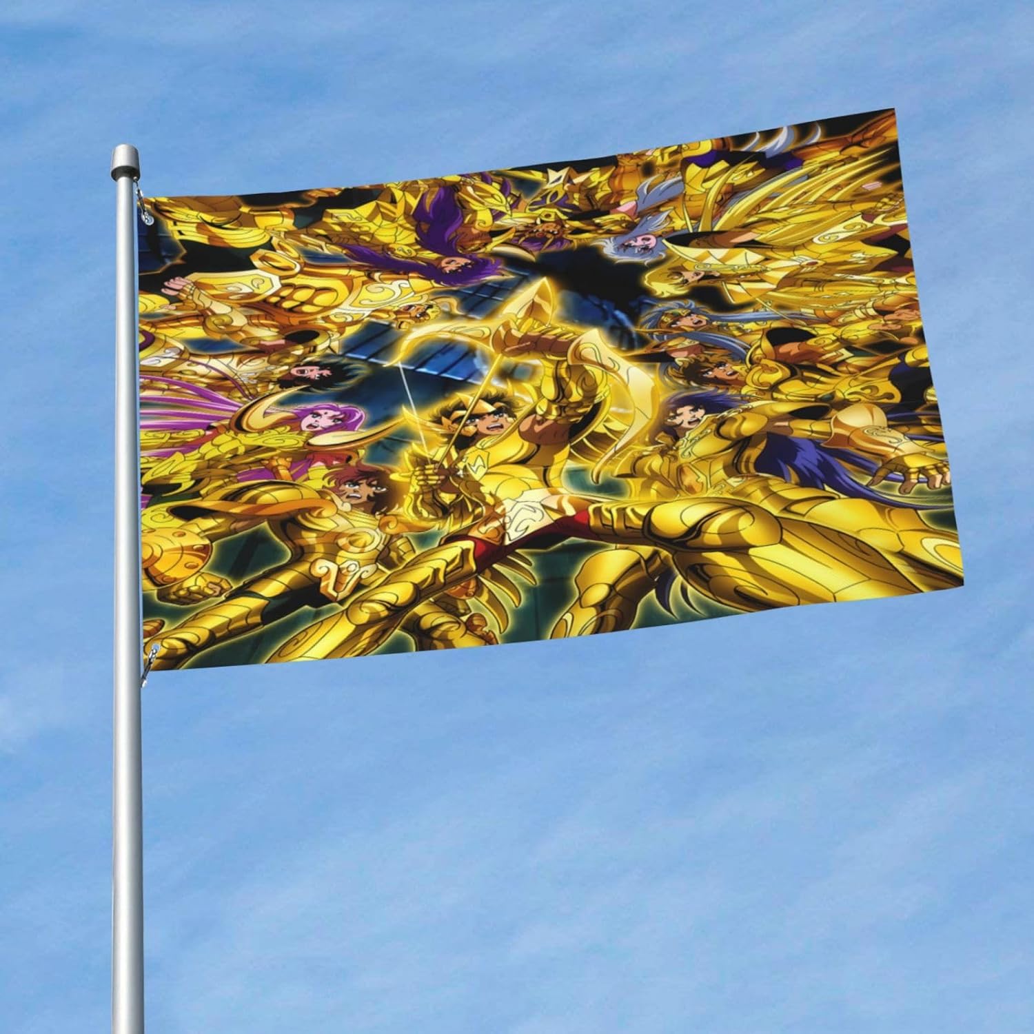 Anime Saint Seiya Gold Saint Banner Garden Flags House Flags Outdoor Indoor Decor Party 3×5 Ft