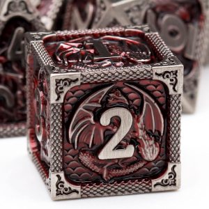 Haxtec DND Juego de dados de metal D&D con bolsa de dados de cuero, dados poliédricos de metal rojo de hierro antiguo para Dungeons and Dragons Haxtec DND Juego de dados de metal D&D con bolsa de dados de cuero, dados poliédricos de metal rojo de hierro antiguo para Dungeons and Dragons