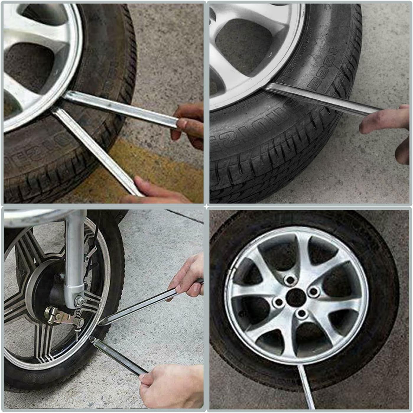2 piezas de hierro para neumáticos de 16 pulgadas, barra de palanca de cucharas para neumáticos de alta resistencia, herramienta profesional de