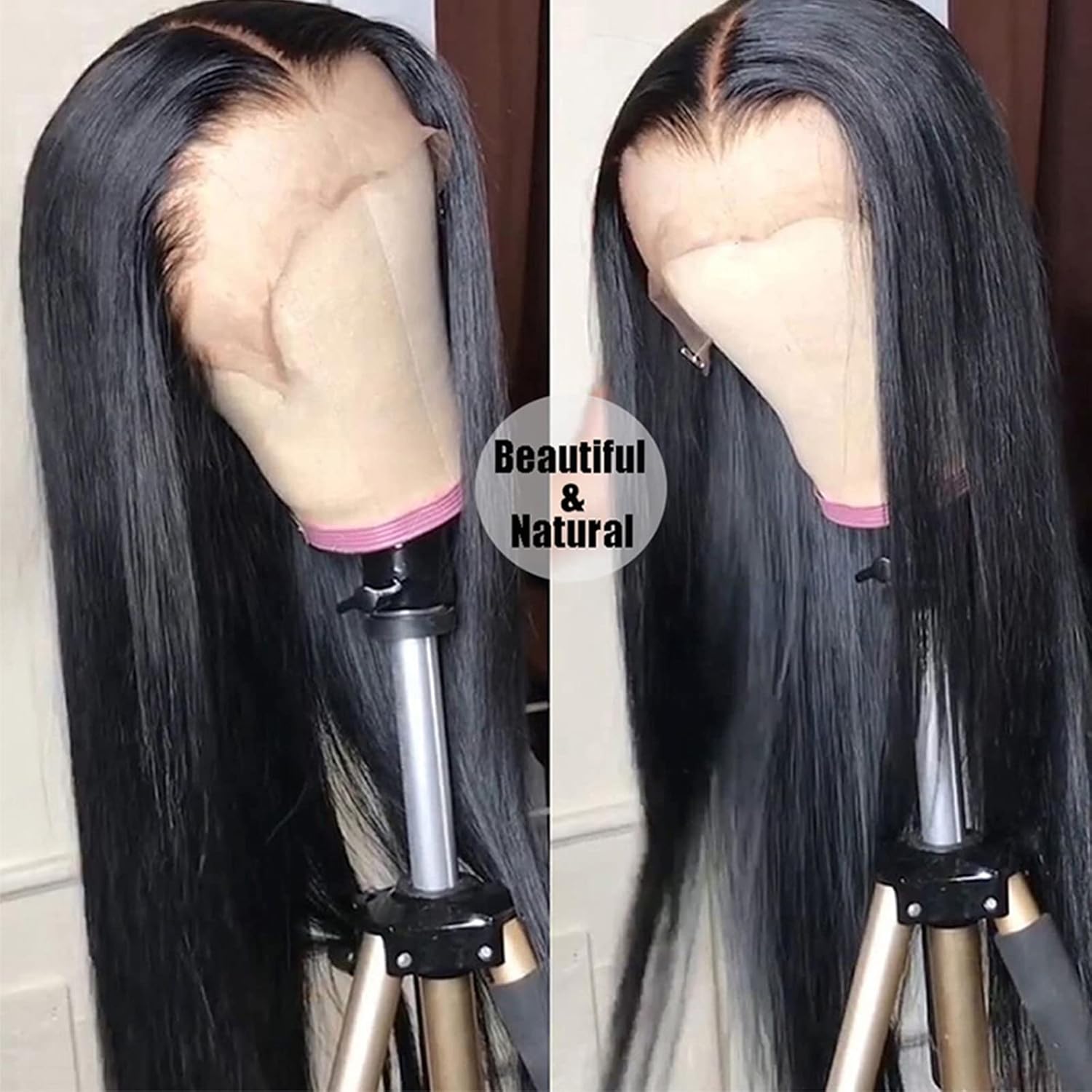 Lemoda Pelucas de cabello humano lacio con encaje frontal transparente HD de 13 x 6 pulgadas, densidad 180, peluca frontal de encaje frontal