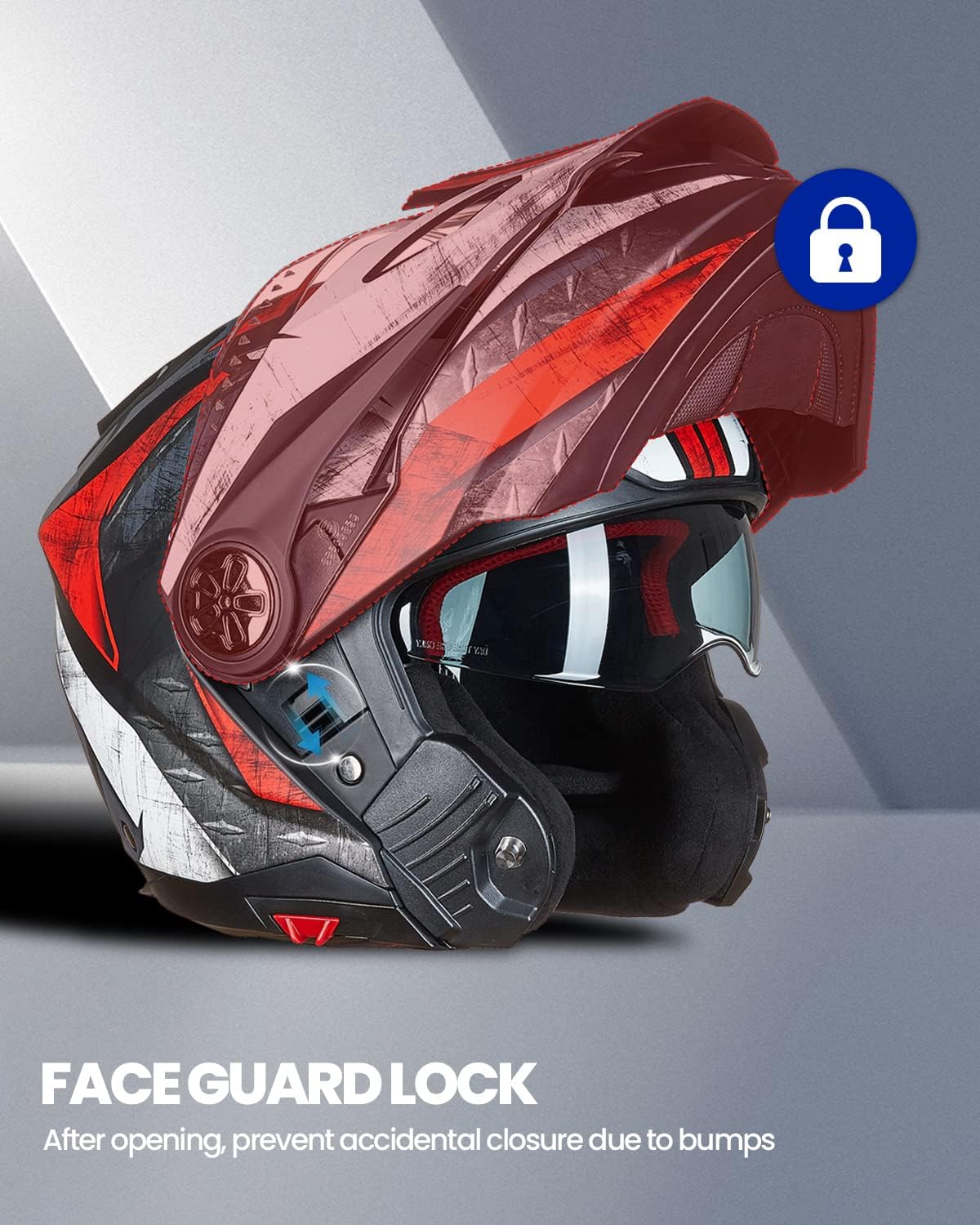 ILM Casco modular de motocicleta de cara completa para ATV, casco de moto de nieve tres en uno, con visera antiniebla Pinlock para hombres y