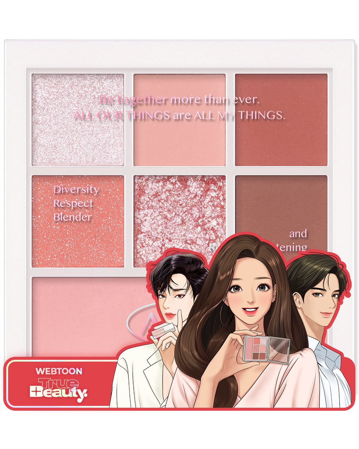 Edición de maquillaje AMTS x True Beauty, Paletas de sombras de ojos rosas, 7 colores, tonos metálicos brillantes mate, altamente pigmentados, de
