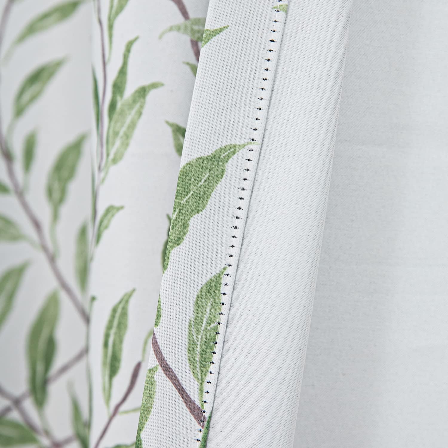 Leeva Cortinas 80% opacas para oscurecer la habitación, estampado de hojas con textura suave en cortinas de tela gruesa de doble capa para sala de