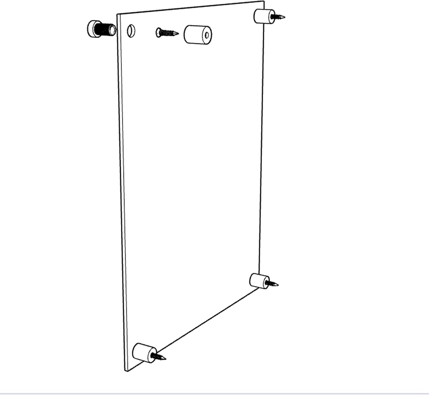 FixtureDisplays 2 hojas de acrílico por juego de letreros transparentes con nombre de plexiglás 2 x 8 x 2 para montaje en pared, marco de póster de
