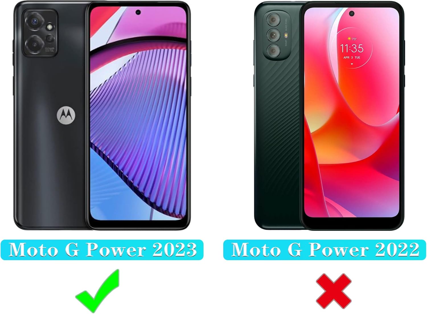 ONOLA Funda para Motorola Moto G Power 5G 2023 con protector de pantalla HD (2 paquetes), no para Moto G Power 2022, a prueba de golpes, a prueba de