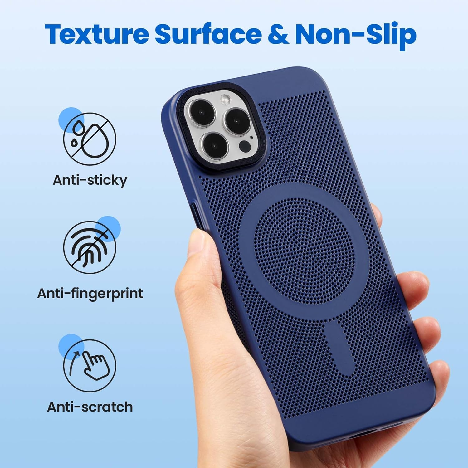 ZCDAYE Funda magnética para iPhone 13 Pro Max, funda de malla hueca 3D para teléfono con disipación de calor compatible con Magsafe, funda de