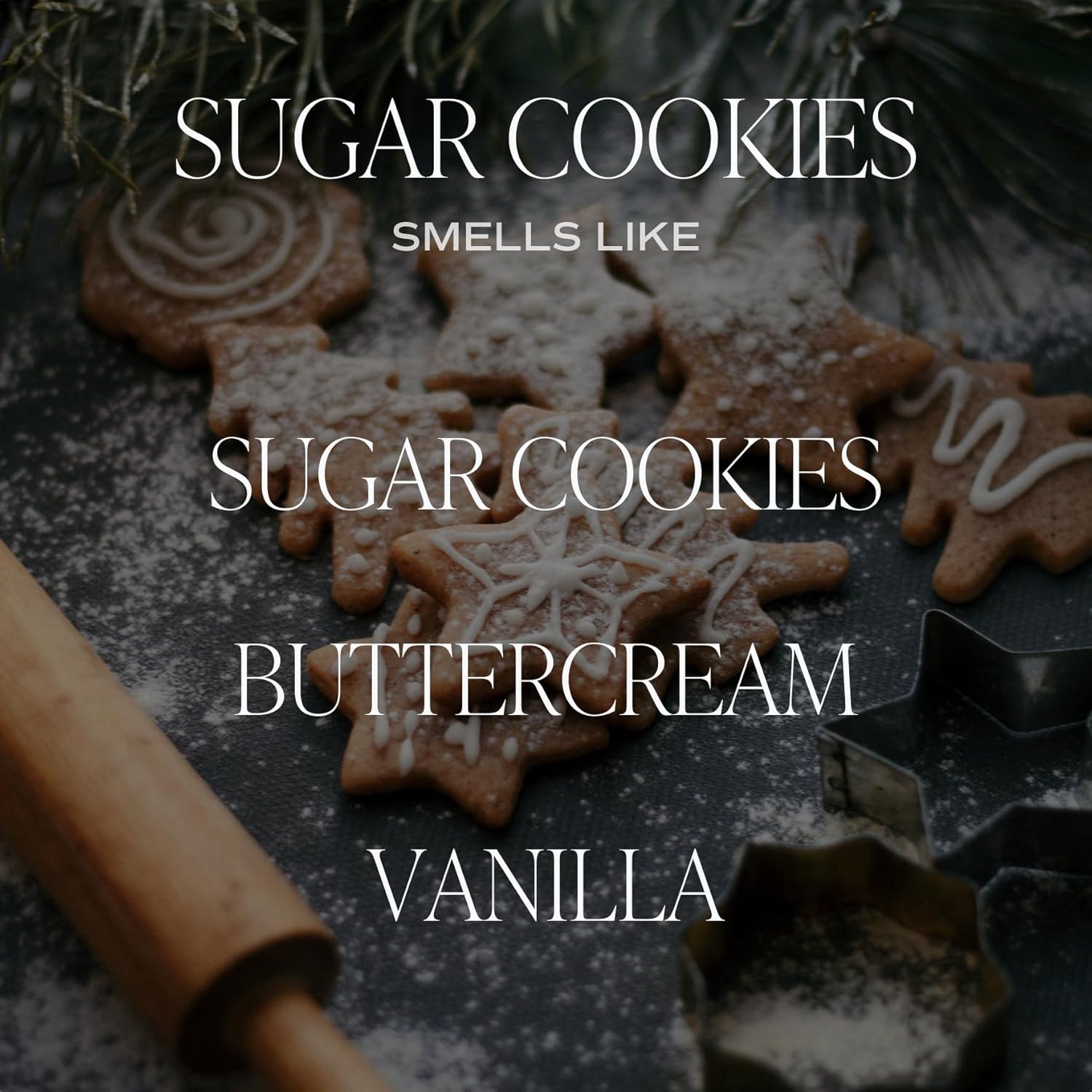 Sweet Water Decor Sugar Cookies Candle  Sugar Cookies, Vanilla, and Buttercream Scents  Christmas Candles and Decor for Home  9oz. Clear Jar Soy