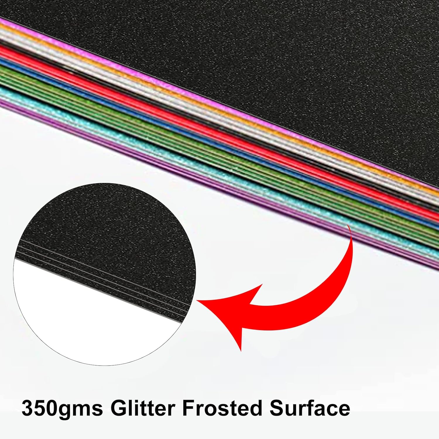 Rramorrra – Papel de cartulina negra con purpurina de 12 x 12 pulgadas, 15 hojas de 12.35 ozm130 libras, papel de construcción negro brillante de