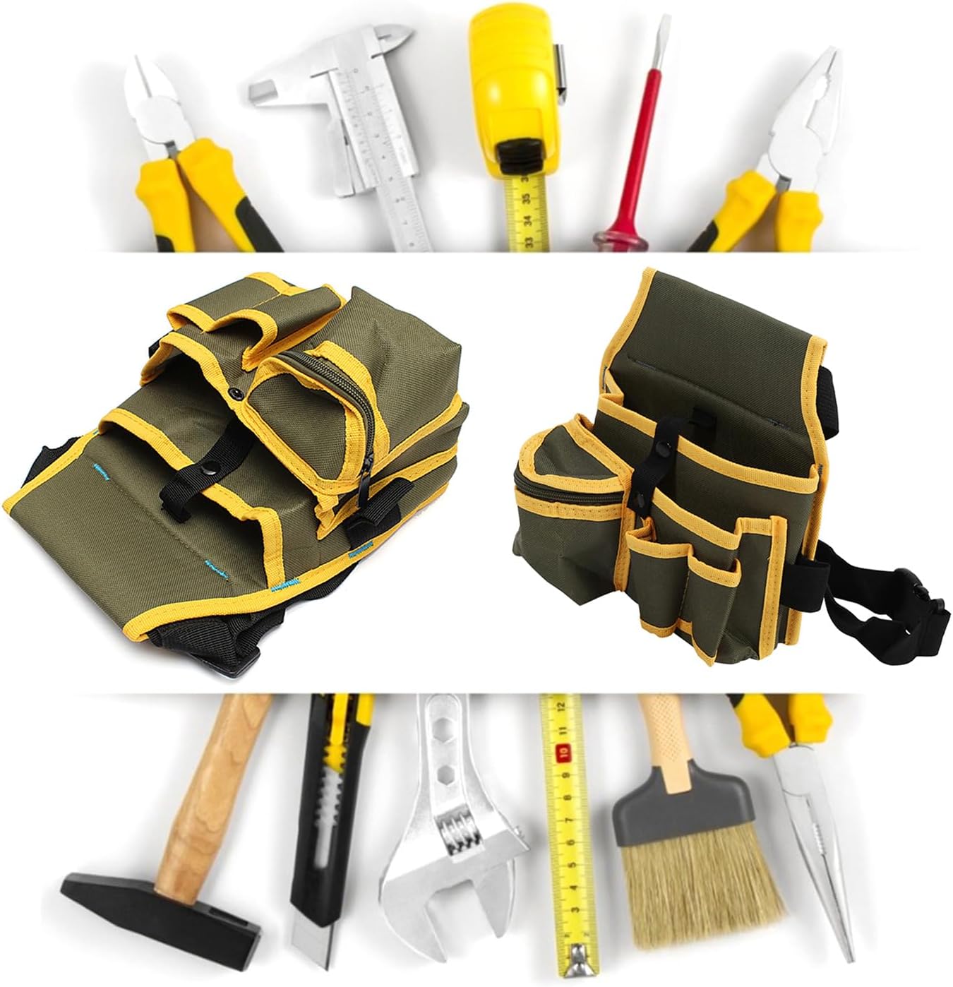 Bolsa de cinturón de herramientas de lona, bolsa de bolsillo, organizador de herramientas de reparación portátil, martillo de taller, cintura