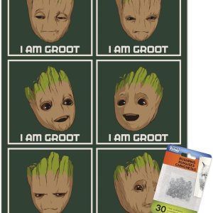 Trends International Marvel I Am Groot Season 2 – Póster de pared I Am Groot, 14.72 x 22.37 pulgadas, paquete de póster premium y alfiler Trends International Marvel I Am Groot Season 2 – Póster de pared I Am Groot, 14.72 x 22.37 pulgadas, paquete de póster premium y alfiler