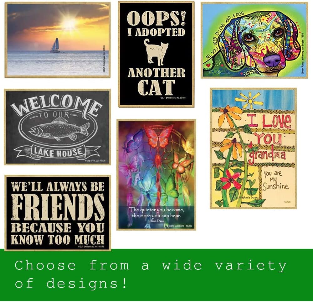 SJT ENTERPRISES, INC. Pitbull  Lo único que un perro necesita más que amor es darle  Imán de madera para nevera  Artista Dean Russo  Fabricado en