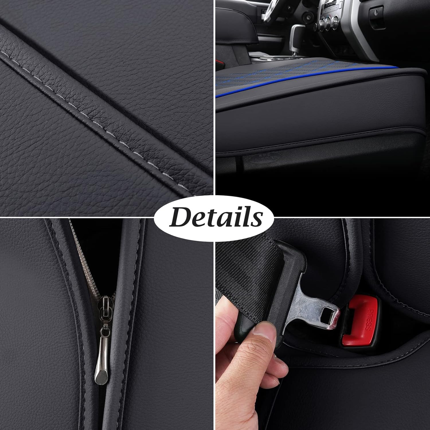 Coverado Fundas de asiento de automóvil Toyota Tundra solo para asientos delanteros, protectores de asiento de automóvil de cuero para camioneta,