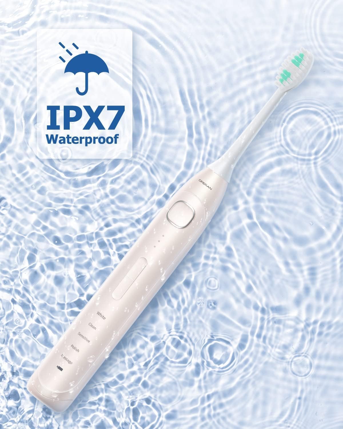Operan Cepillo de dientes eléctrico para adultos y niños, cepillo de dientes recargable sónico de alta potencia con temporizador inteligente, 5