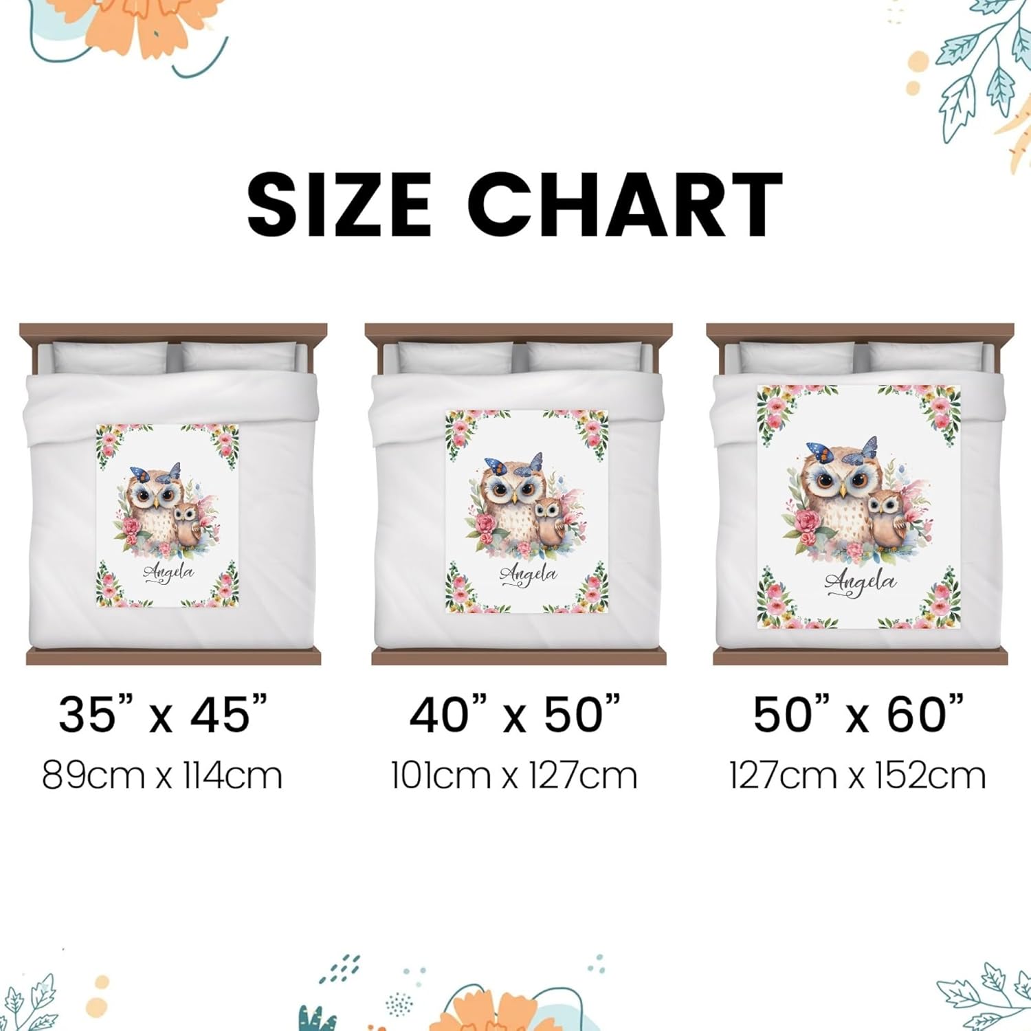 Manta personalizada con nombre, mantas de bebé personalizadas para niñas, manta de bebé de felpa suave con diseño de búho minky, respaldo punteado,