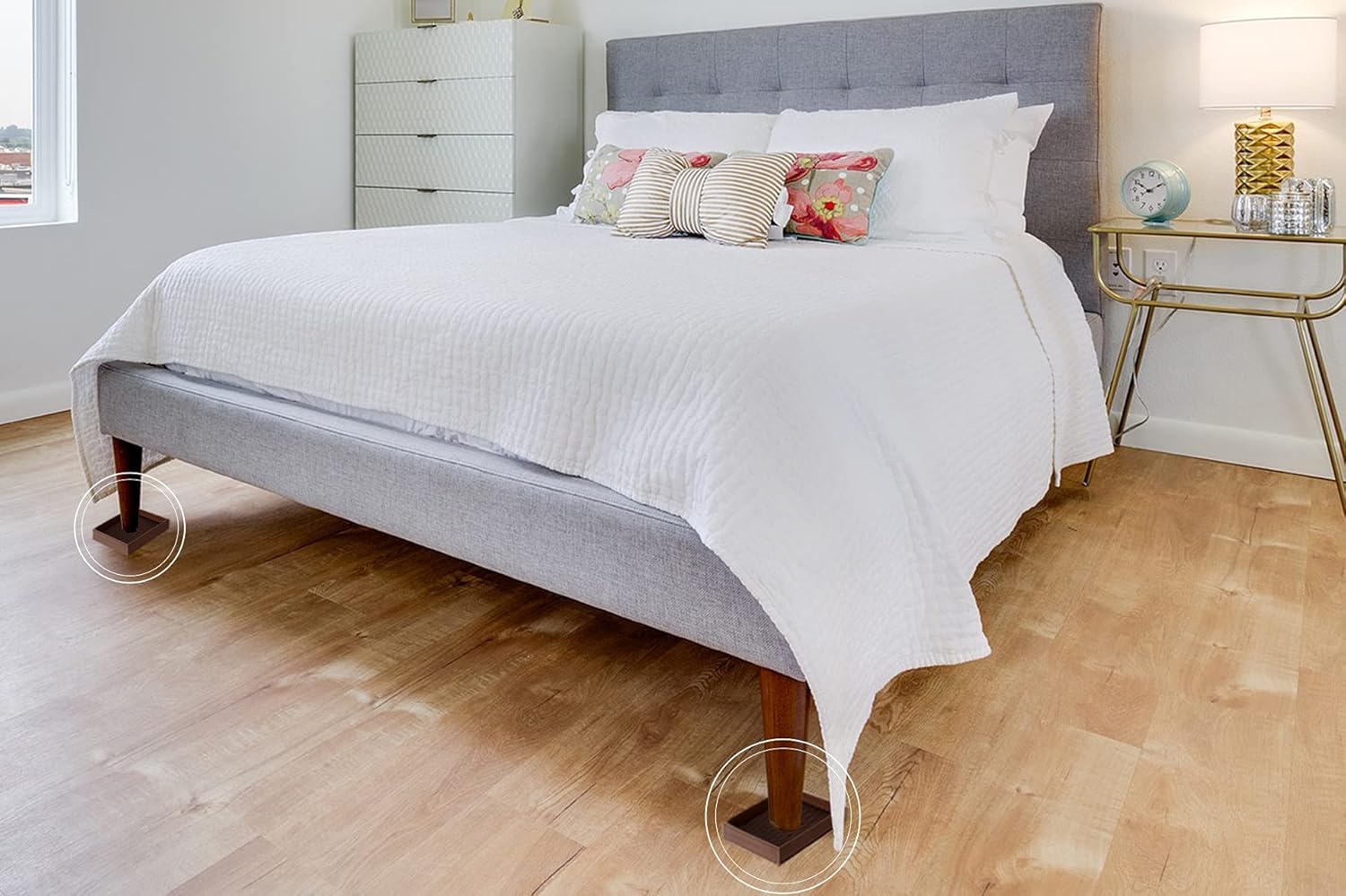 Copas de goma 3 x 3, almohadillas antideslizantes para muebles, agarre antideslizante, pies antideslizantes para muebles, protector de suelo