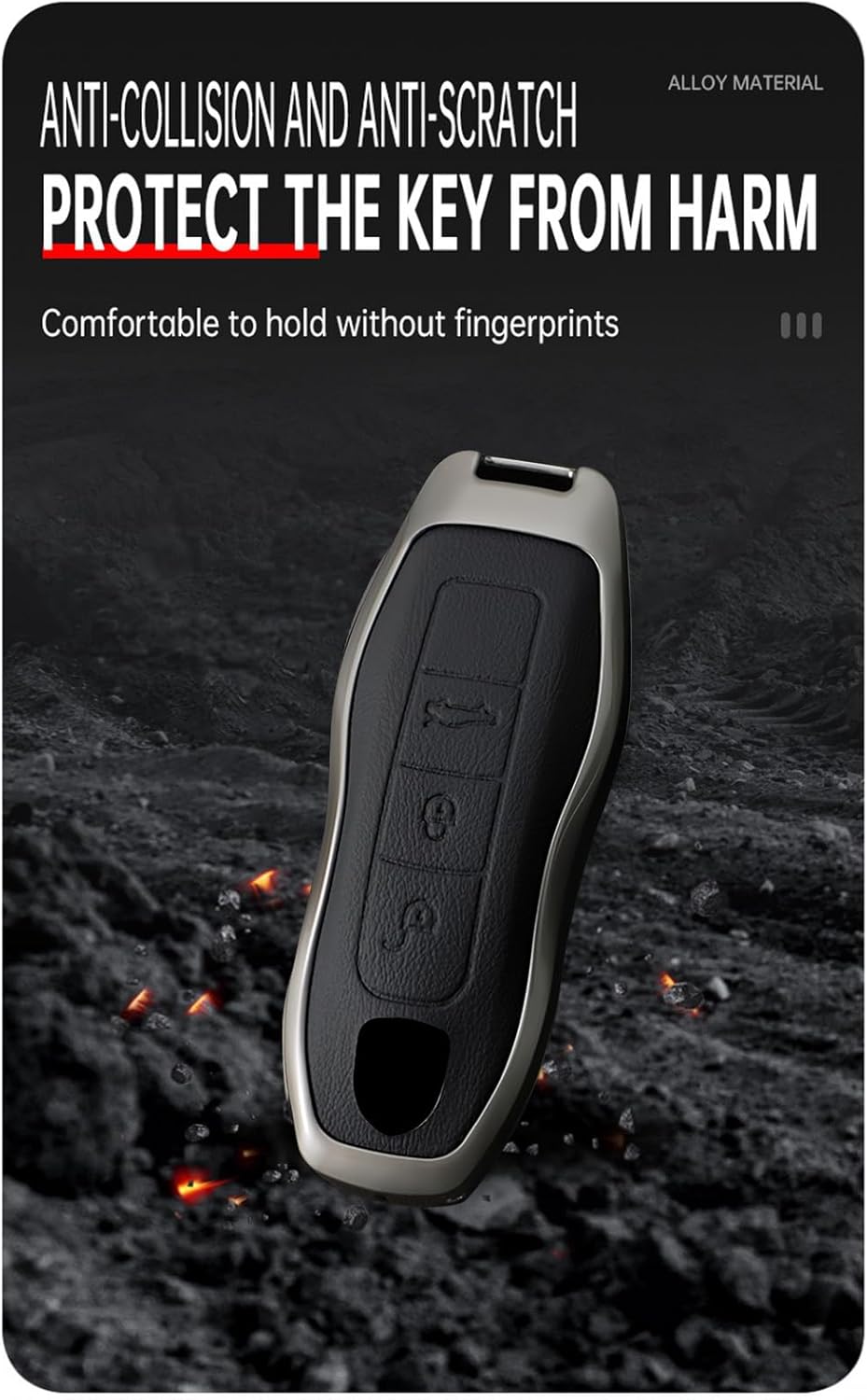 Funda de cuero para llavero Porsche, protector de llave de metal, apto para Boxster Cayenne Panamera Cayman Macan Carrera 911 991