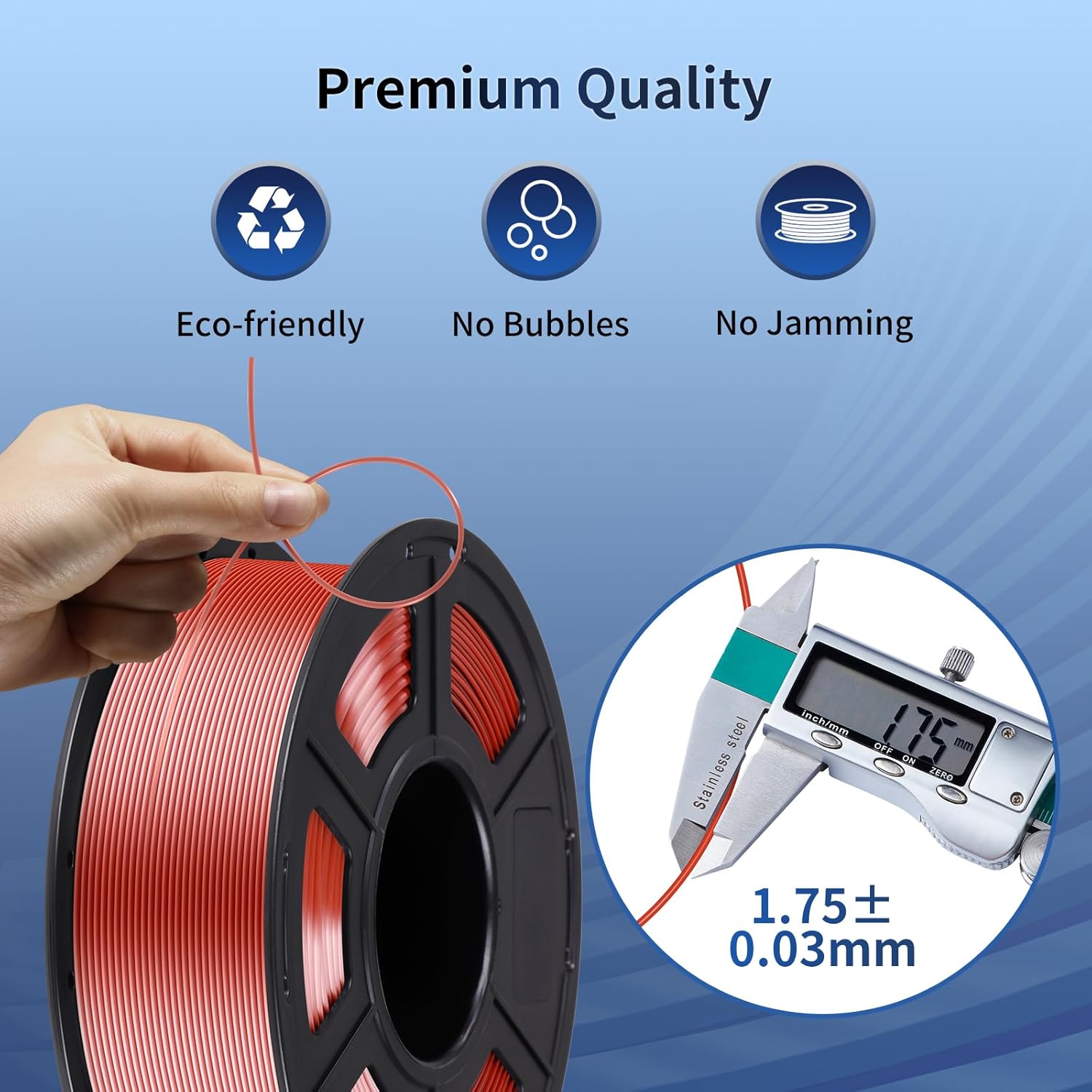 ANYCUBIC Filamento de seda, filamento de ácido poliláctico para impresión 3D brillante sin obstrucciones, 0.069 in, precisión dimensional +- 0.001