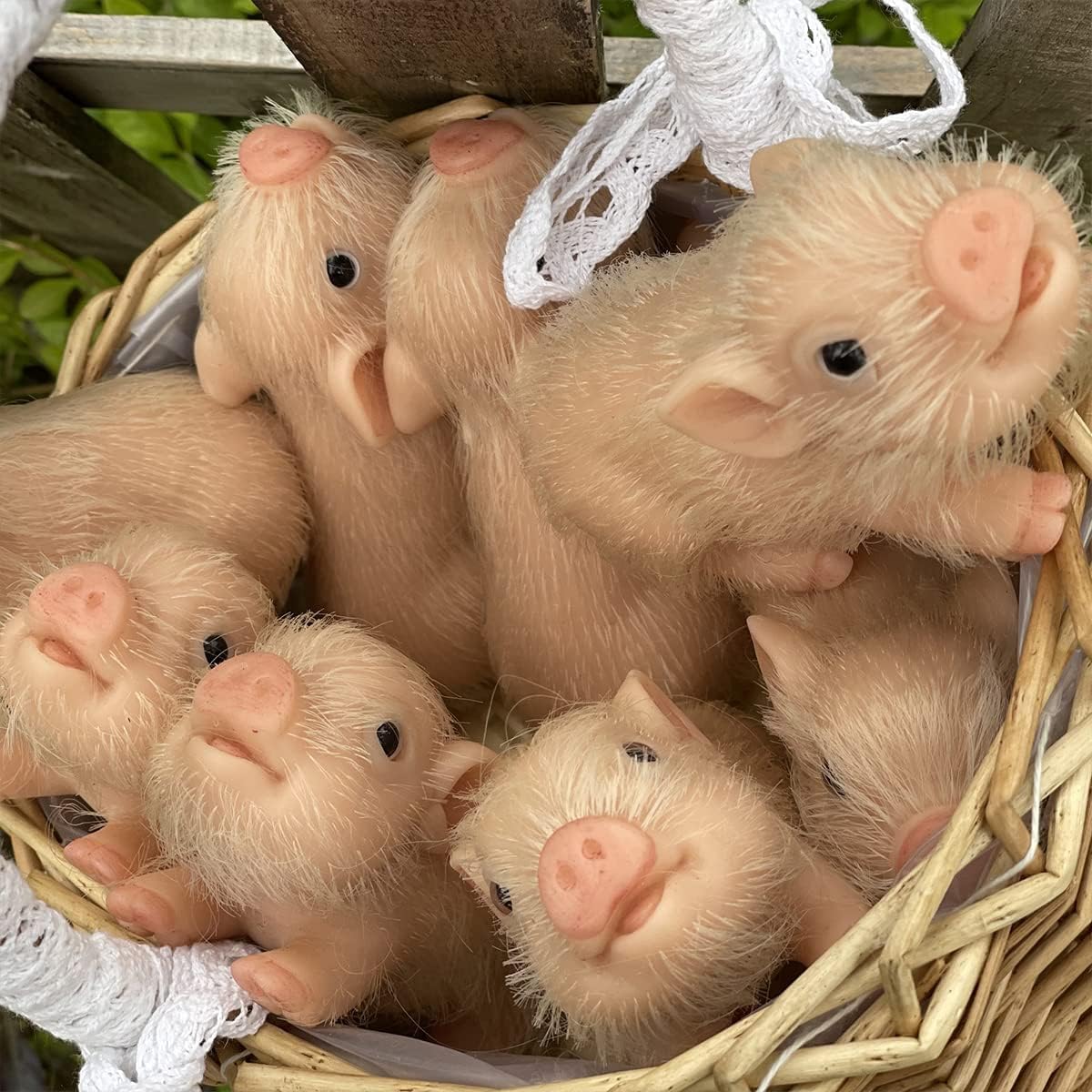 Mini cerdito de silicona de 5 pulgadas, lindos juguetes de cerdo de lunares negros, lindos animales realistas, mini muñeca de cerdo de bebé, el
