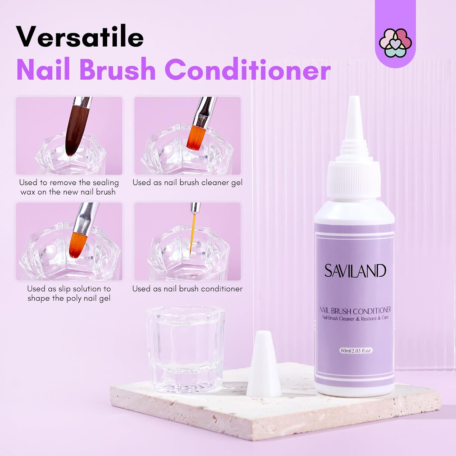 SAVILAND Kit de uñas acrílicas para práctica de uñas, 3 colores de polvo acrílico y 4.1 fl oz de líquido acrílico con cepillo acrílico para