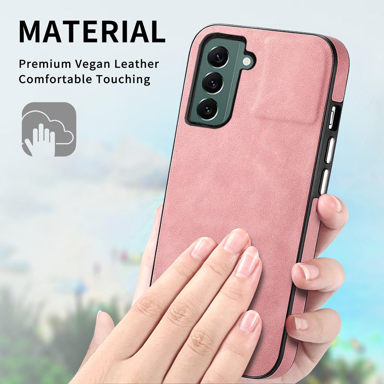 Asuwish Funda de teléfono para Samsung Galaxy S22 Plus S22+ 5G con protector de pantalla de vidrio templado y funda delgada de cuero suave,