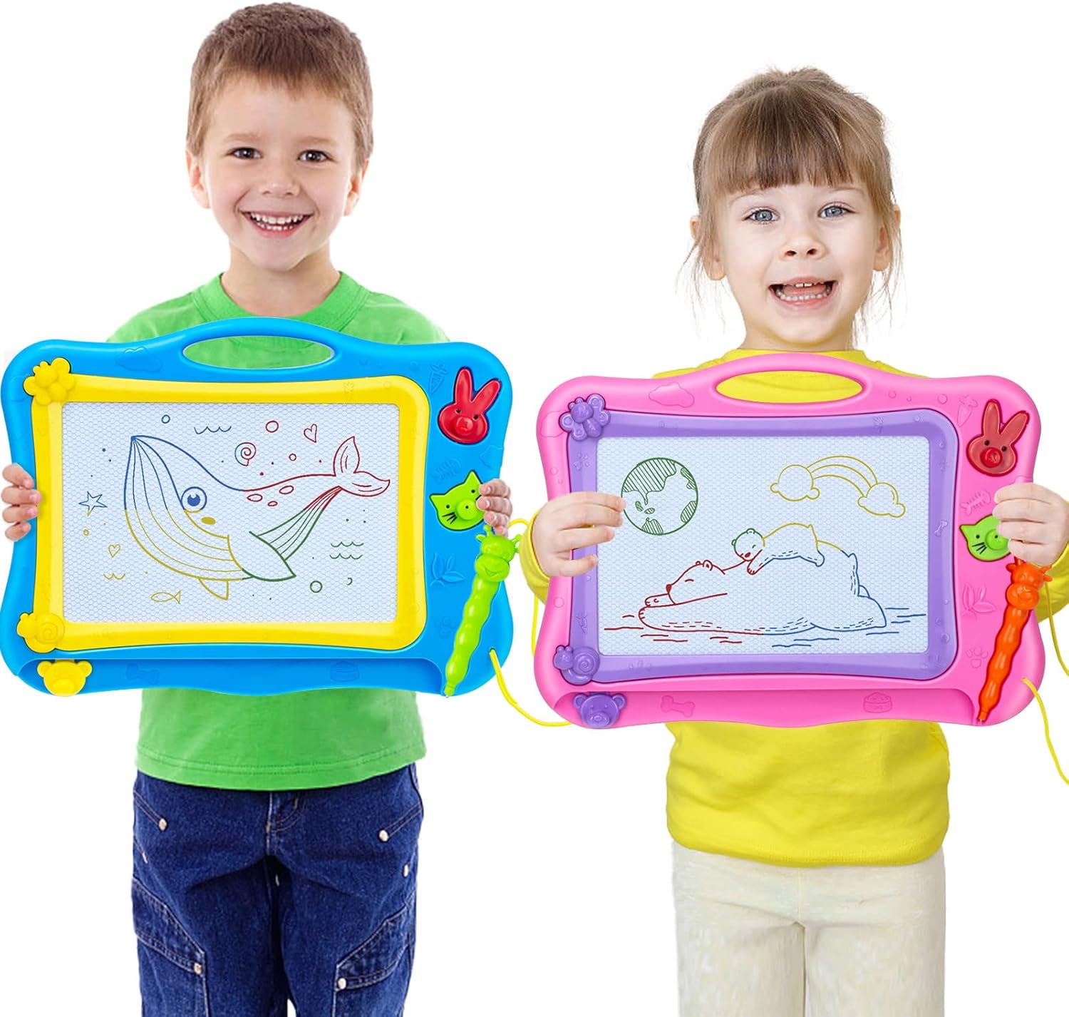 YongnKids Tablero magnético de dibujo para niños y niñas de 1, 2, 3, 4, 5 años, juguetes para niños pequeños, tablero de garabatos magnéticos, un
