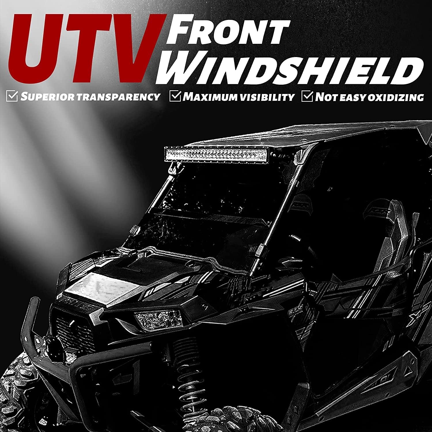 HECASA Parabrisas delantero transparente compatible con Massimo MSU 500700 2015+, Bighorn, Outfitter, Cub Cadet 500700 2 en 1 plegable UTV