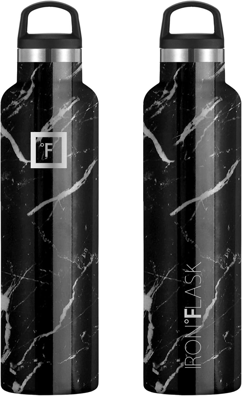 IRON FLASK – Botella de agua deportiva de 12 onzas, 16, 20, 24, 32, y 64 onzas, 3 tapas (tapa de boquilla), acero inoxidable aislado al vacío, frío,