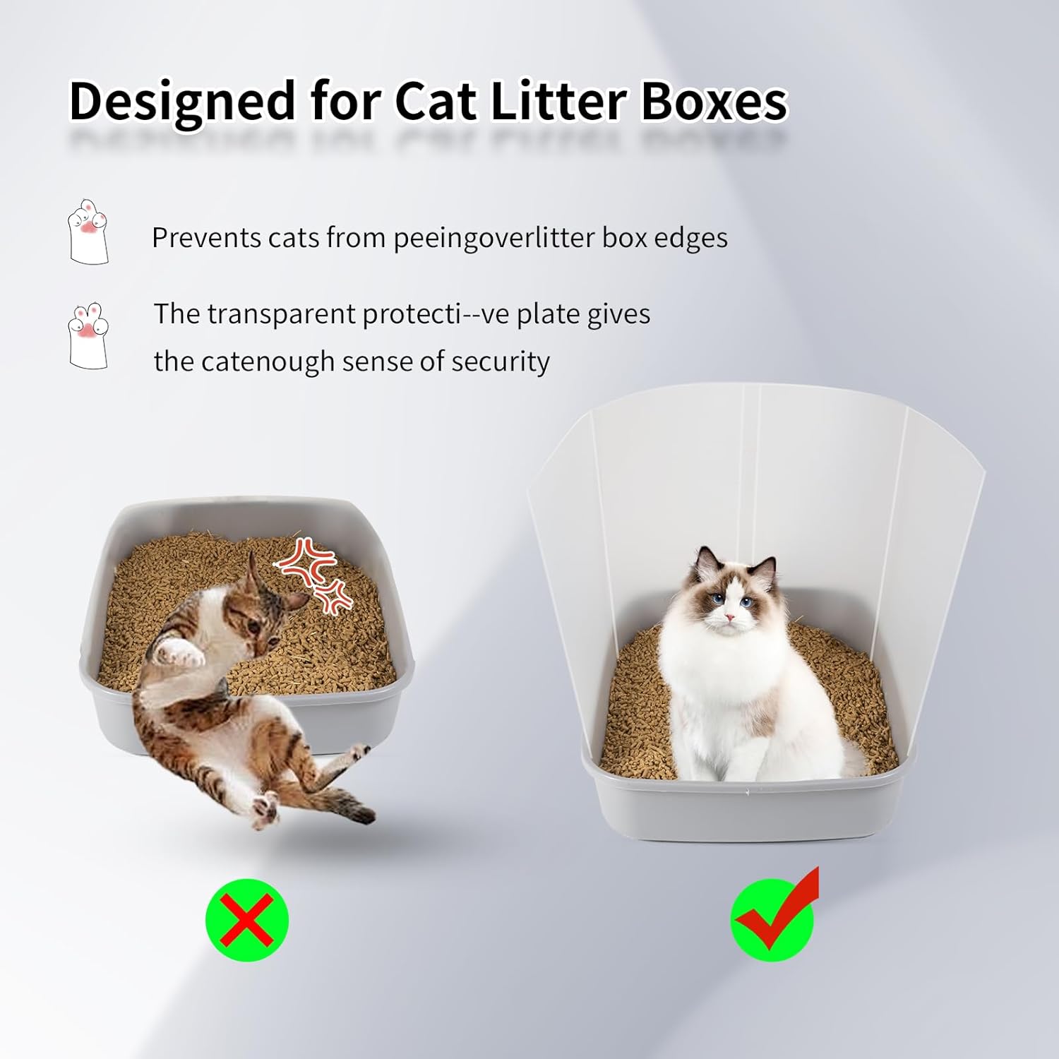 Zhichen star 6 protectores para orina para gatos, fácil de limpiar, adecuado para cajas de arena abiertas, di adiós a los desastres y olores en tu