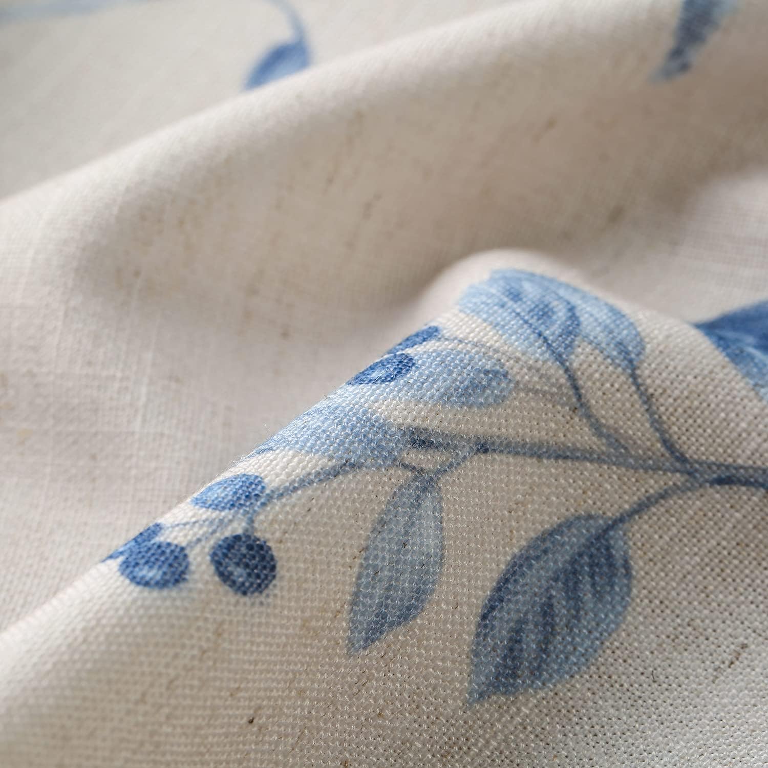 Leeva Cortinas con diseño de globo para cocina, bolsillo superior para cortinero, estampado de pájaros azules, para ventanas de oficina de estudio,