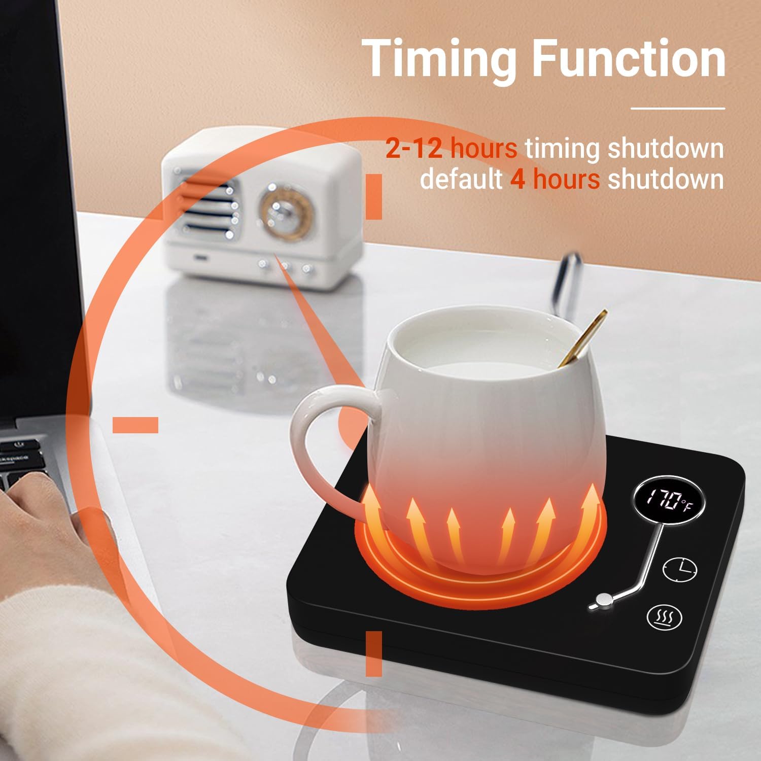 Calentador de tazas de café, calentador de tazas CEROBEAR para escritorio, 3 controles de temperatura, 130 150 170 , calentador de tazas con apagado