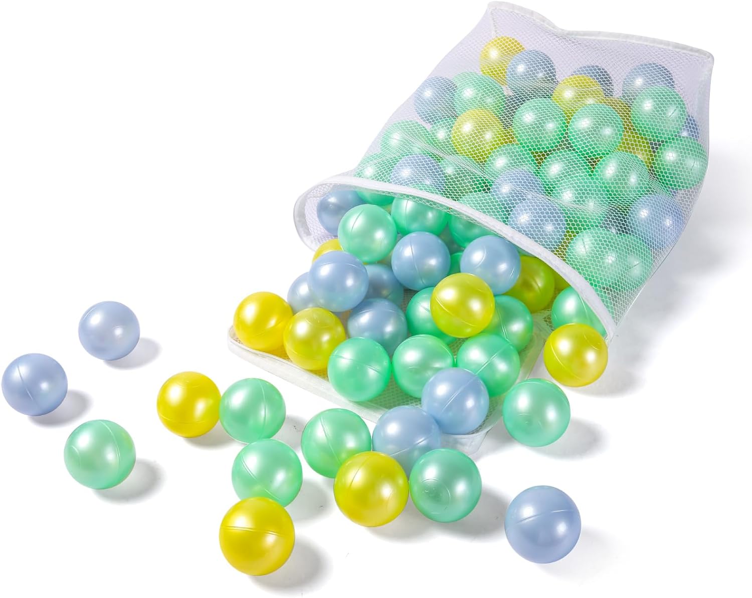 Realhaha Pelotas de piscina para bebé, temática oceánica, paquete de 100 unidades, crea una aventura submarina para tu pequeño, 3 colores de perlas