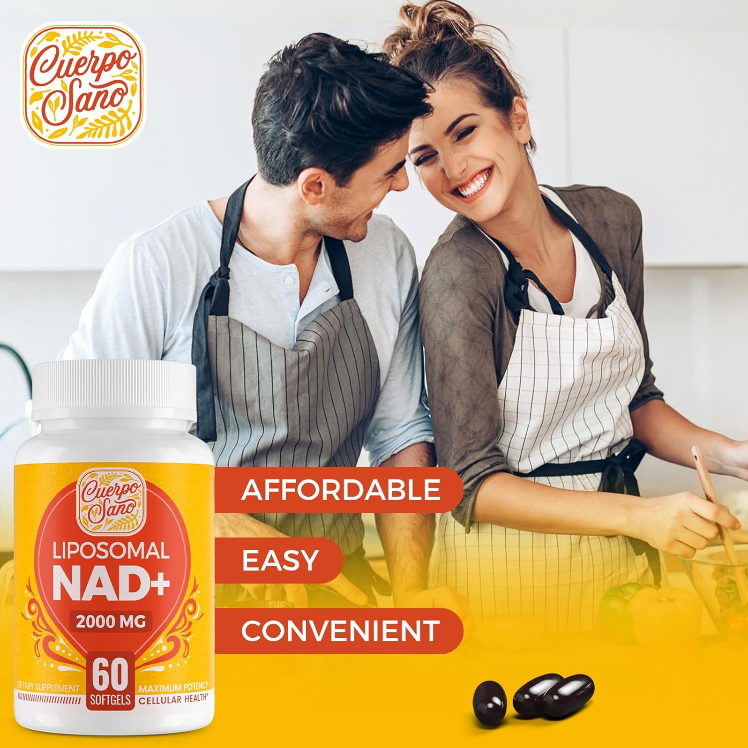 Suplemento liposomal NAD de 2000 mg  Alta absorción y NAD Pontecy, más eficiente que la nicotinamida ribósido, 100% puro NAD+ suplementos para