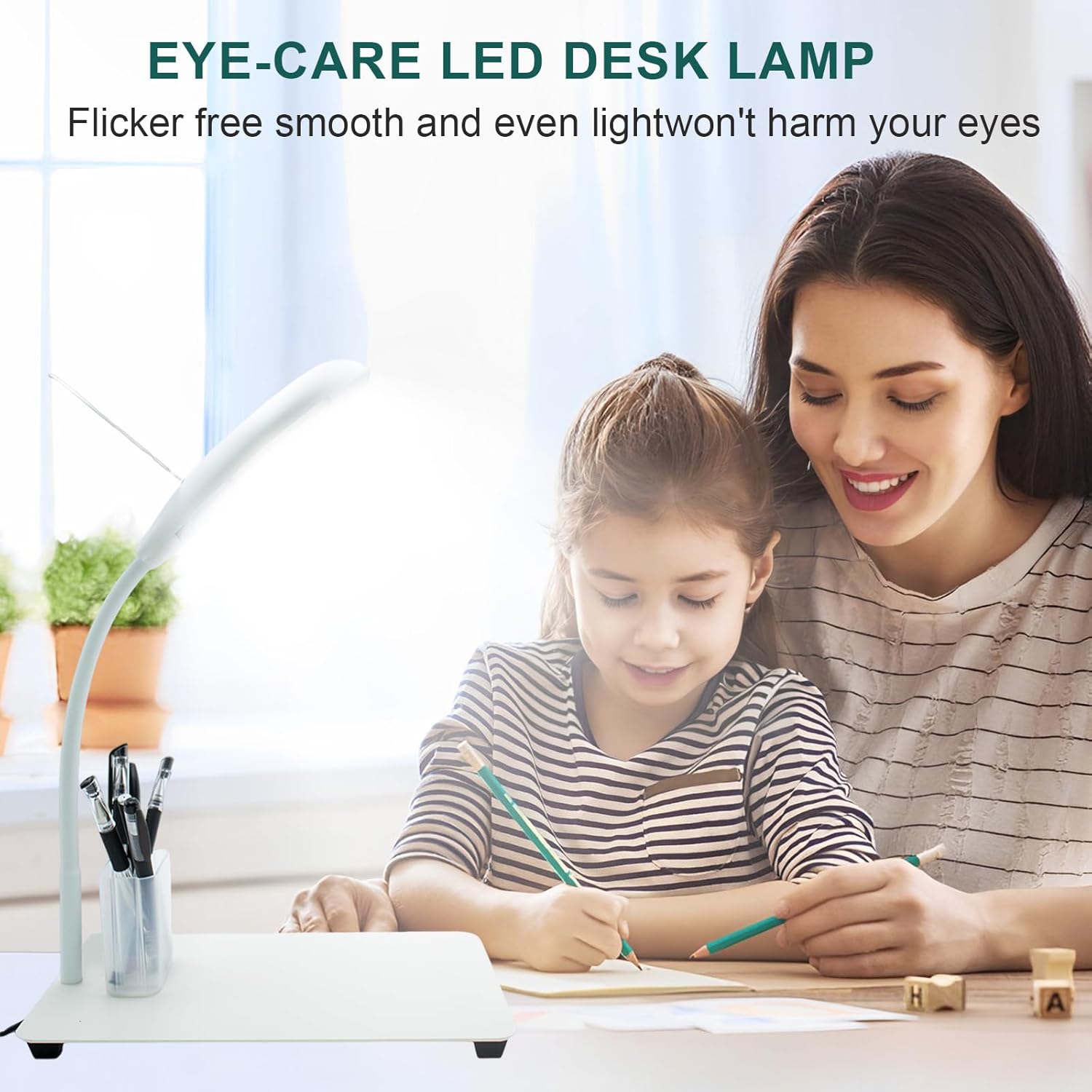 Lupa iluminada con base grande, lupa 5X con luz y brillo regulable sin límites, lupa flexible de cuello de cisne para reparación de manualidades,