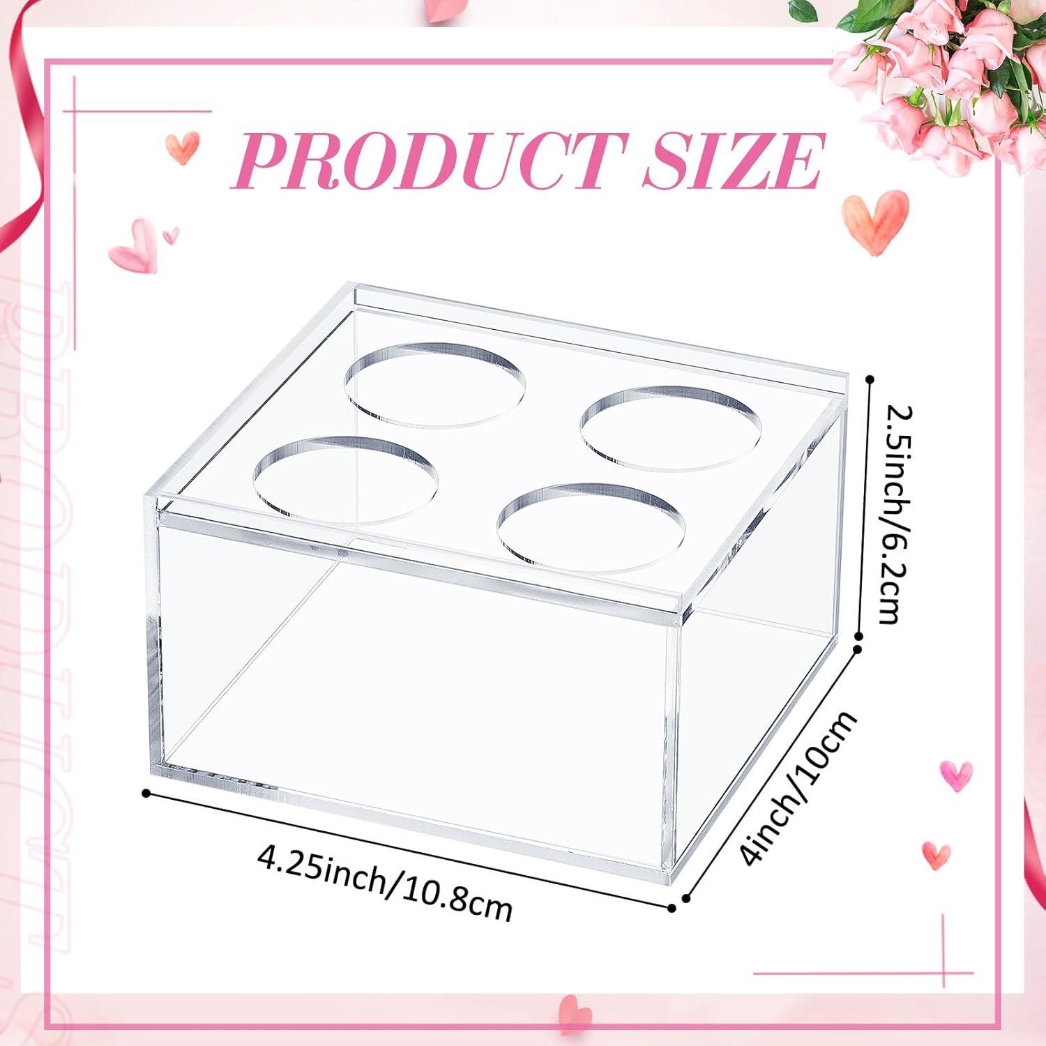 Jarrón de flores de acrílico, centro de mesa rectangular floral para mesa de comedor, moderna caja de flores acrílicas, florero rectangular