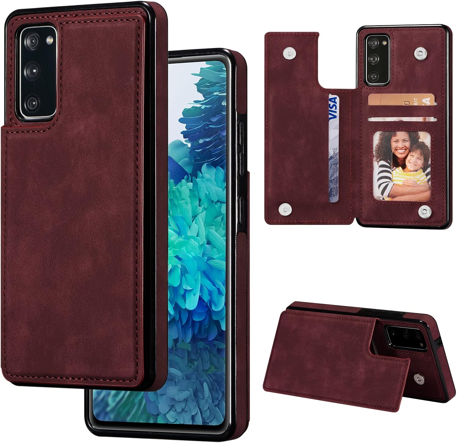 ZTOFERA Funda tipo cartera para Samsung Galaxy S20 FE 5G con tarjetero, funda magnética de cuero con ranuras para tarjetas, funda retro con función