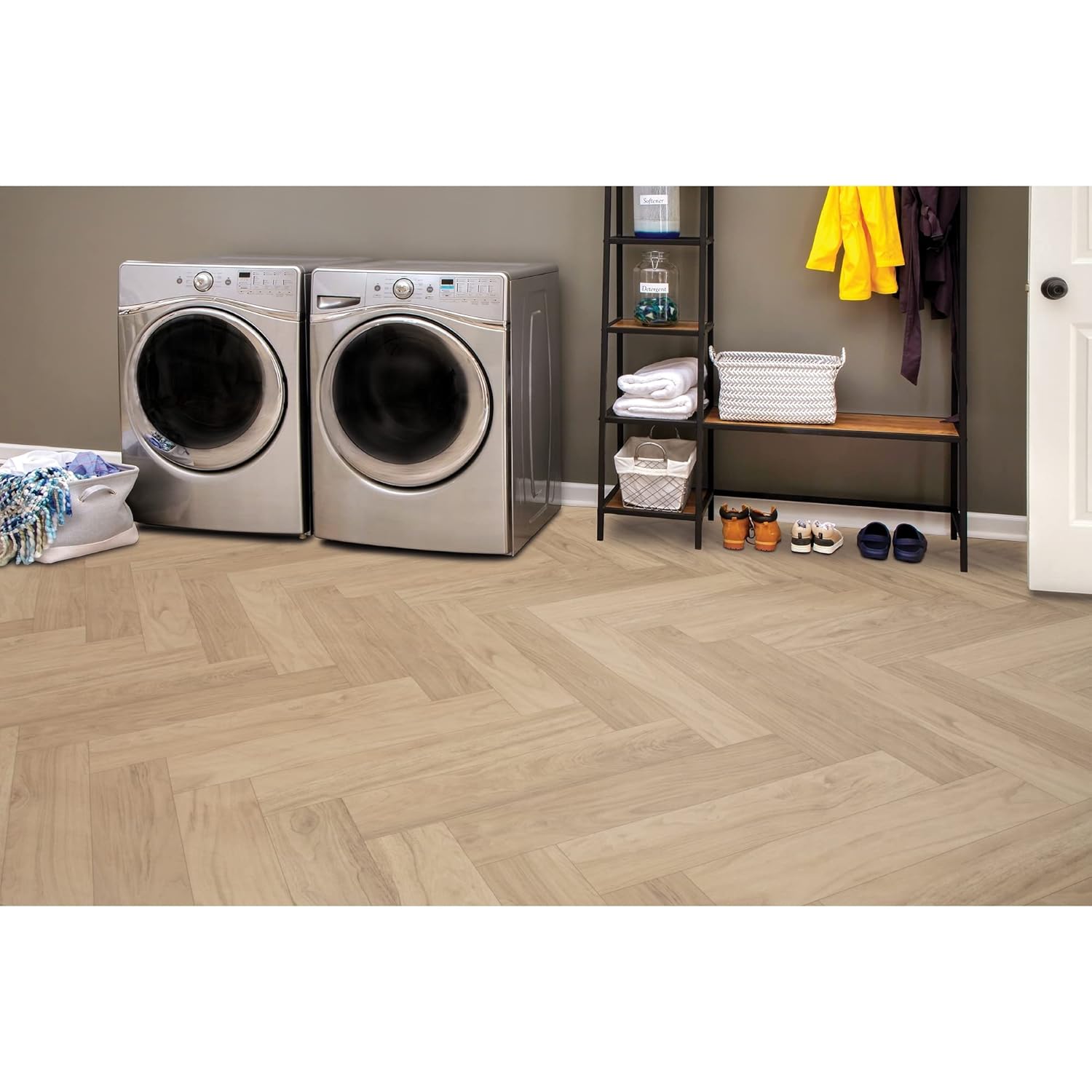Mohawk Elite – Muestra de piso de vinilo en roble beige bohemio (una pieza de 15.5 x 15.5 pulgadas)