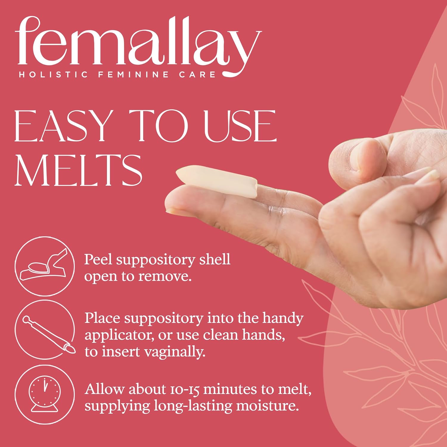 Femallay Country Getaway – Paquete de supositorios hidratantes, supositorios 100% naturales para olor vaginal y sequedad, 14 derretidos perfumados