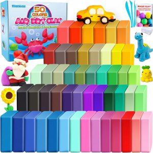 Arcilla seca al aire, 50 colores, arcilla de modelado para niños, arcilla mágica de moldeo de bricolaje, regalo para niños Arcilla seca al aire, 50 colores, arcilla de modelado para niños, arcilla mágica de moldeo de bricolaje, regalo para niños
