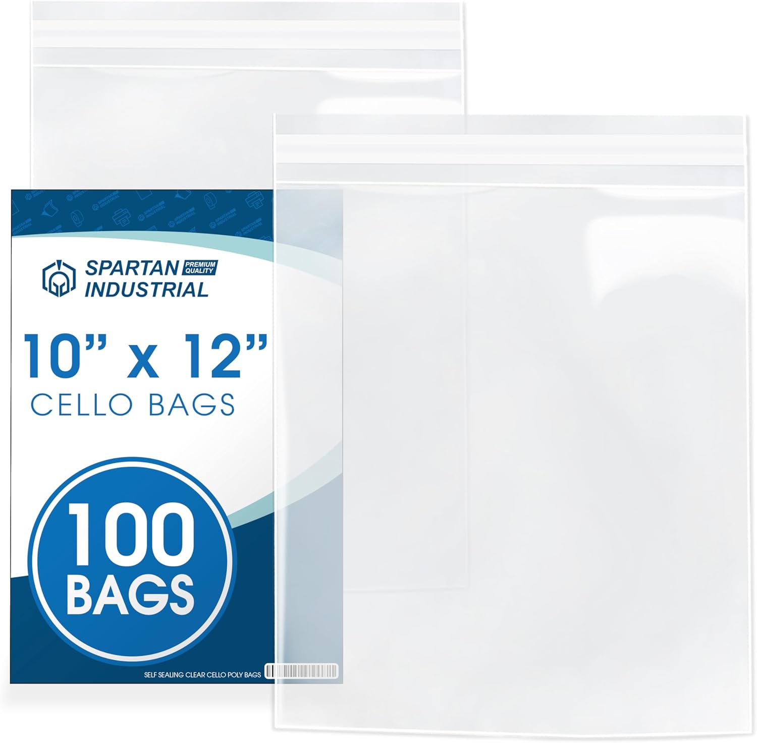 Spartan Industrial – Bolsas de polietileno resellables transparentes de 10 x 12 pulgadas (100 unidades) para embalaje, ropa y camisetas,