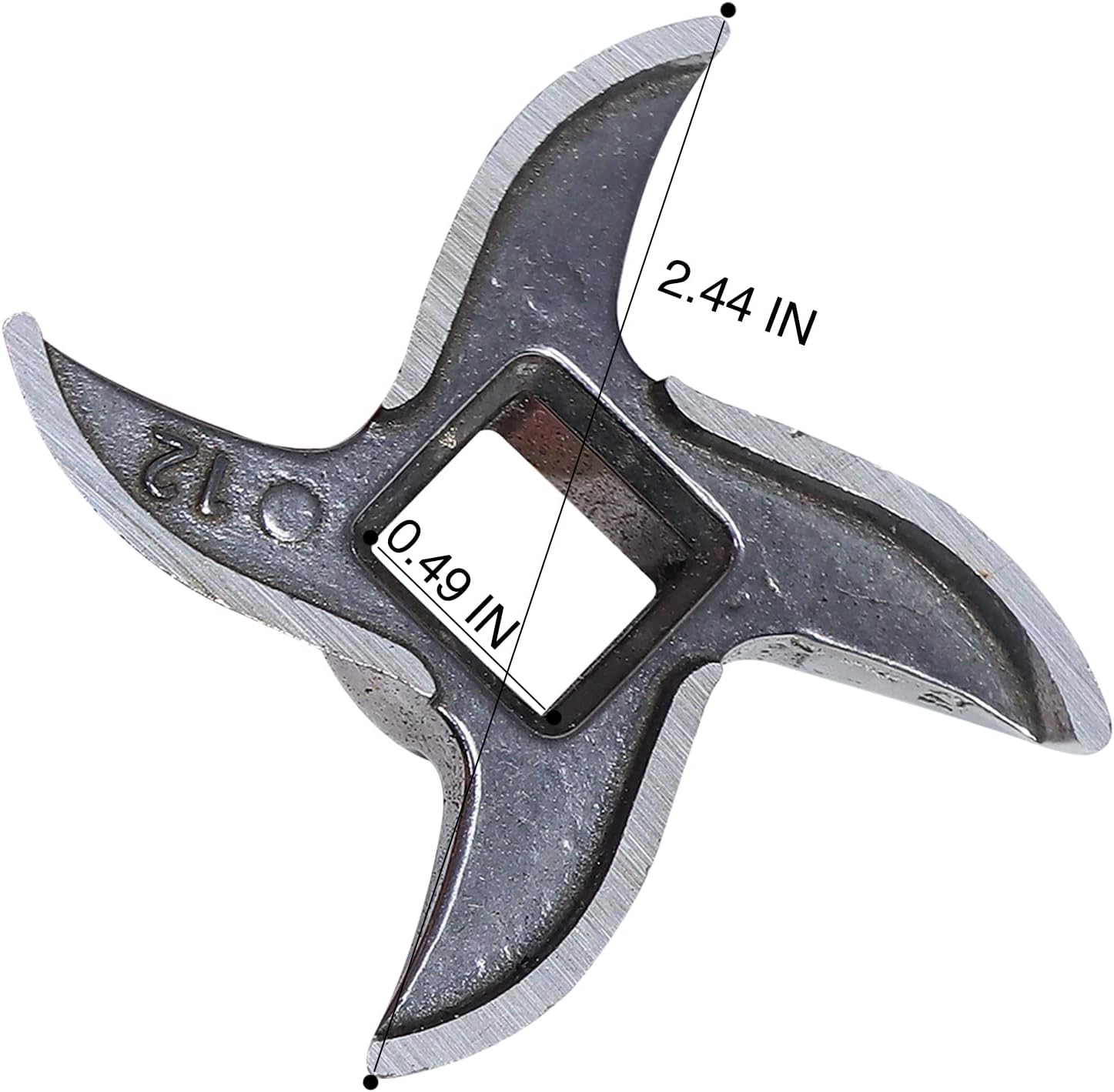 2 piezas de repuesto de cuchilla para picadora de carne #12, accesorios de cuchilla de corte inoxidable, pieza de repuesto de placa de corte para