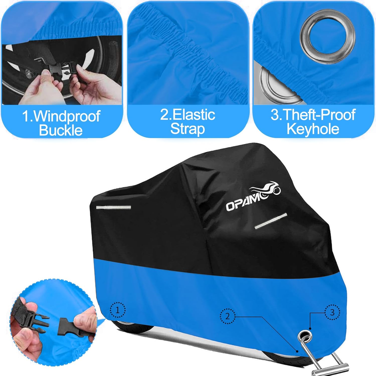Funda impermeable para scooter para motocicleta, grande, mediano XL, 250 cc, 150 cc, 50 cc, refugio para scooter Harleys para todo tipo de clima,