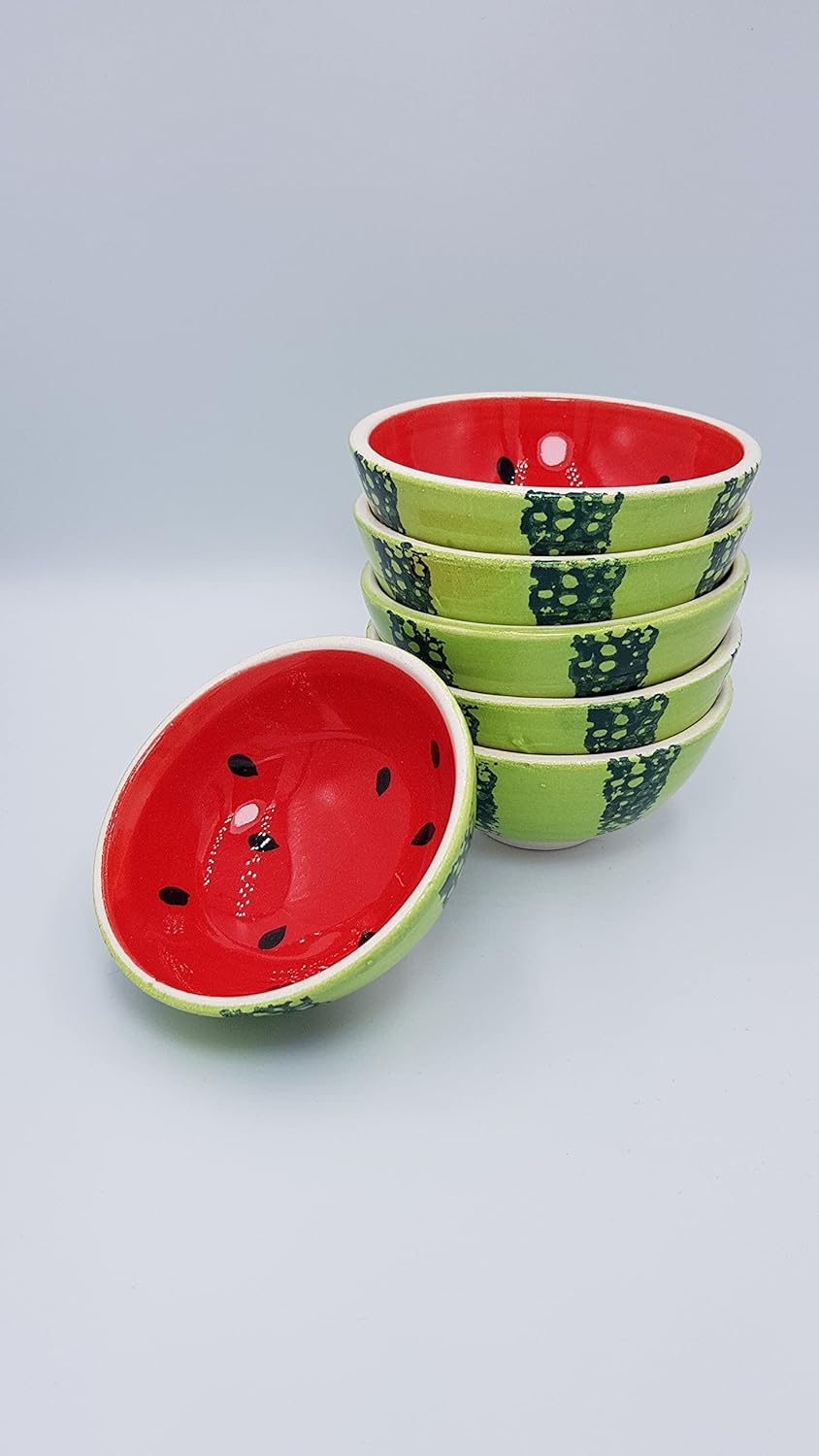 kaira – Lindos cuencos de cerámica pintados a mano con diseño de frutas para aperitivos, helado, condimento, arroz, postre, salsa de soja, cereales