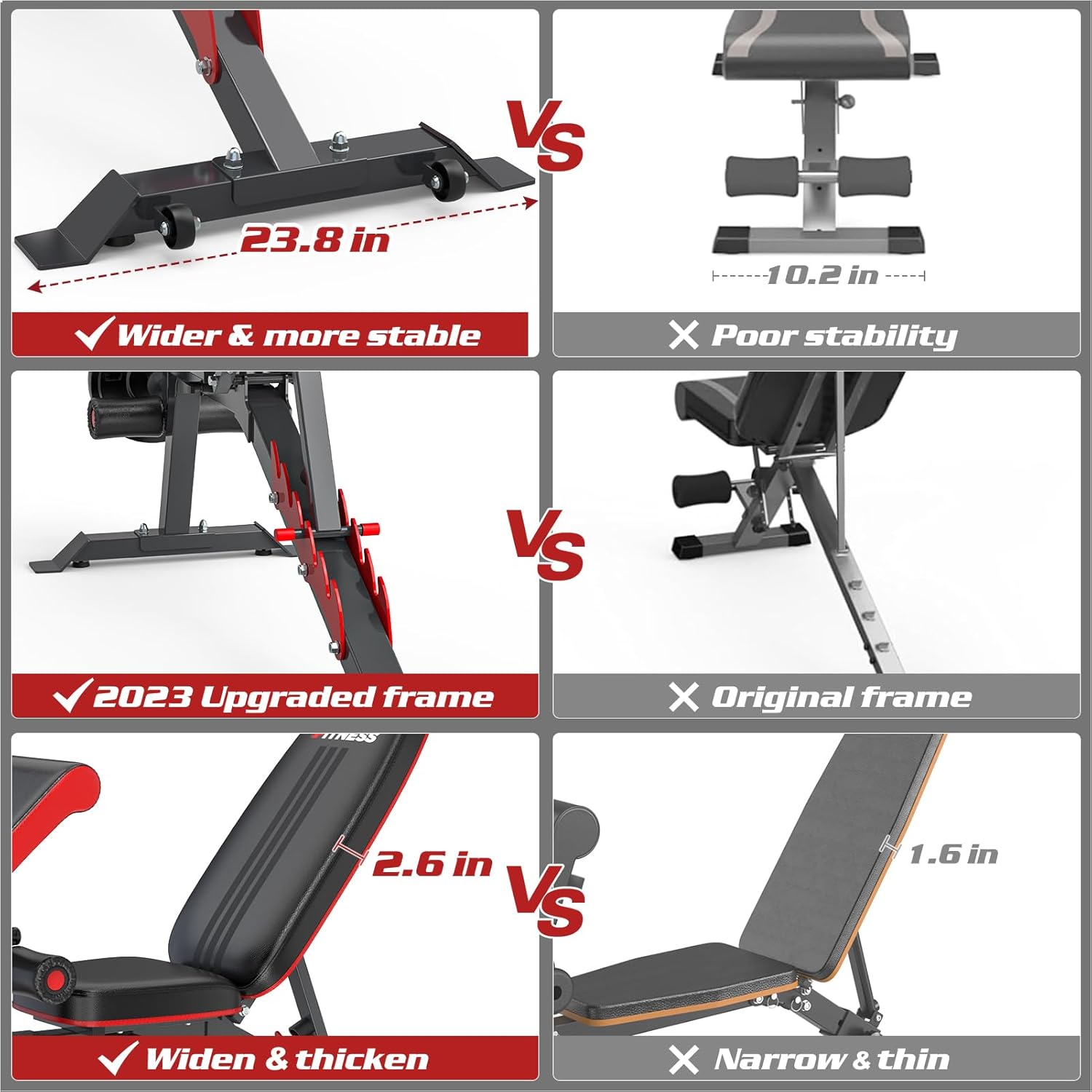 Fostoy Adjustable Weight Bench Press, 800lbs Load Workout Bench with Leg Extension and Preacher Pad, FlatInclineDecline Exercise Multi-functional