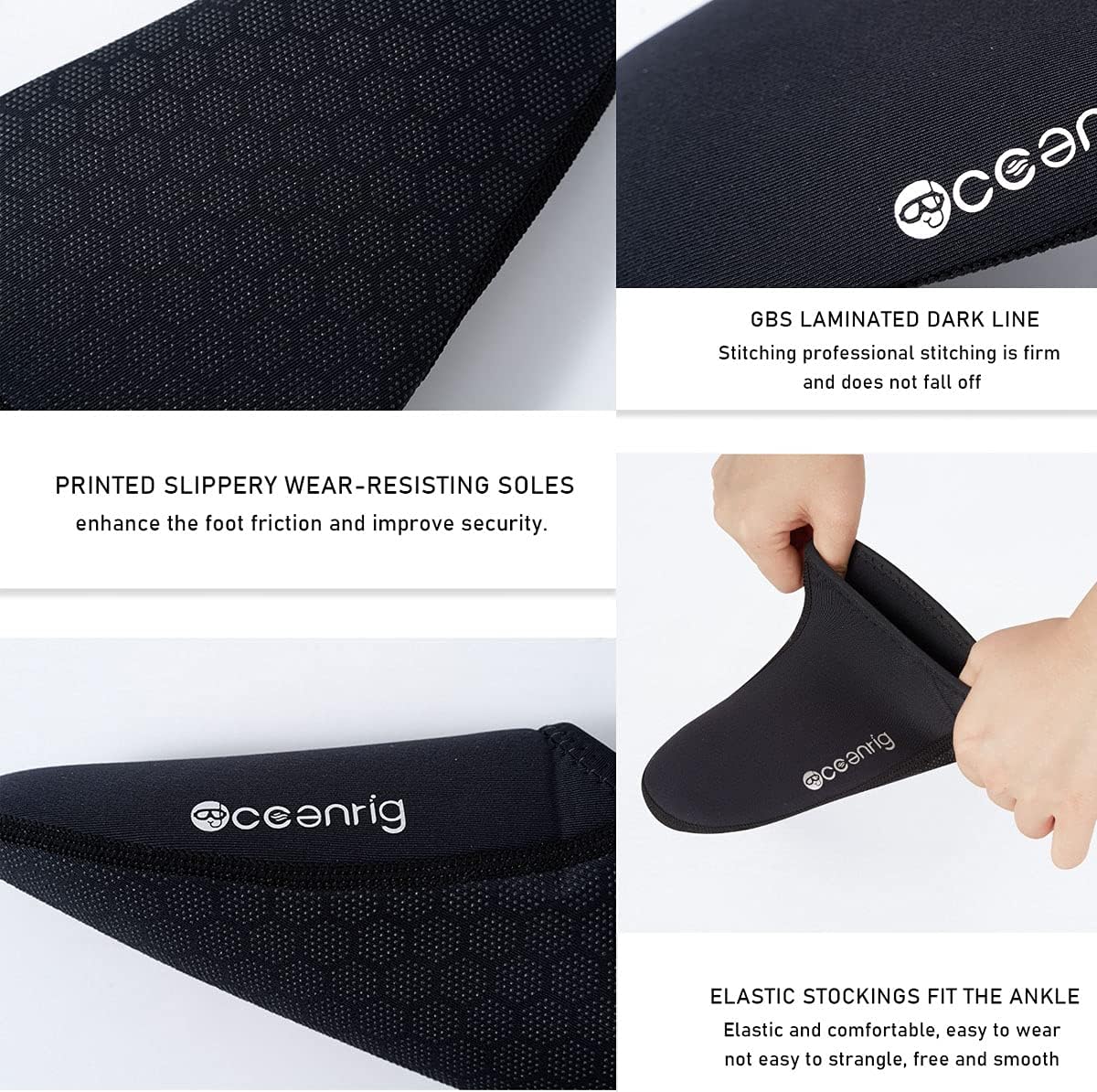 Calcetines de buceo gratis de neopreno de 0.098 in calcetines de neopreno para agua térmica, calcetines de aleta para esnórquel, surf, natación