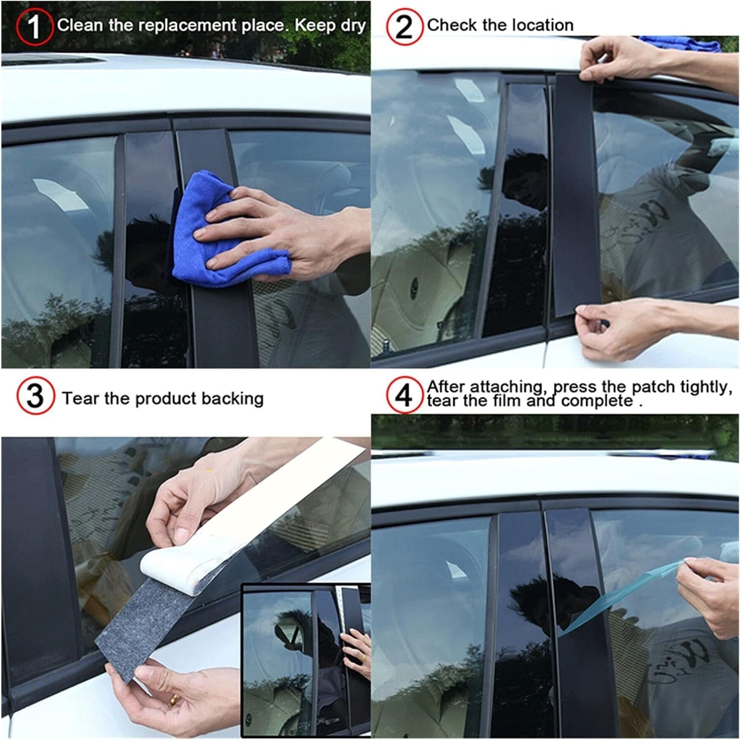 10 piezas de calcomanías para puerta y ventana de automóvil, color negro brillante, compatibles con Mazda CX-5 Cx5 2017 2018 2019 2020 2021 2022