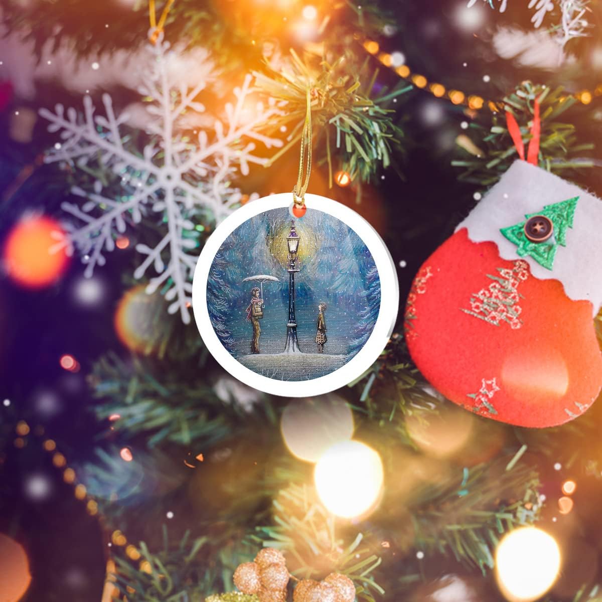 Adornos para árbol de Navidad, decoración de Narnia, decoraciones mágicas, farol, adorno acrílico de Navidad para vacaciones, eventos, fiestas,
