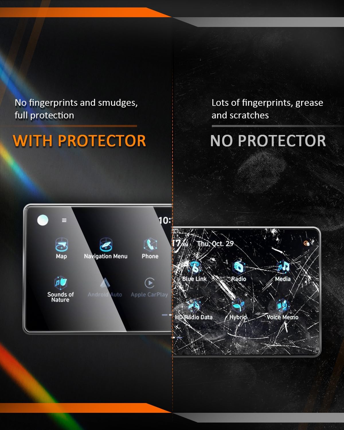 CDEFG Para Hyundai Tucson y Santa Cruz para Kia K5 y Forte Accesorios Protector de pantalla Cubierta de pantalla de radio de navegación 2024 2023