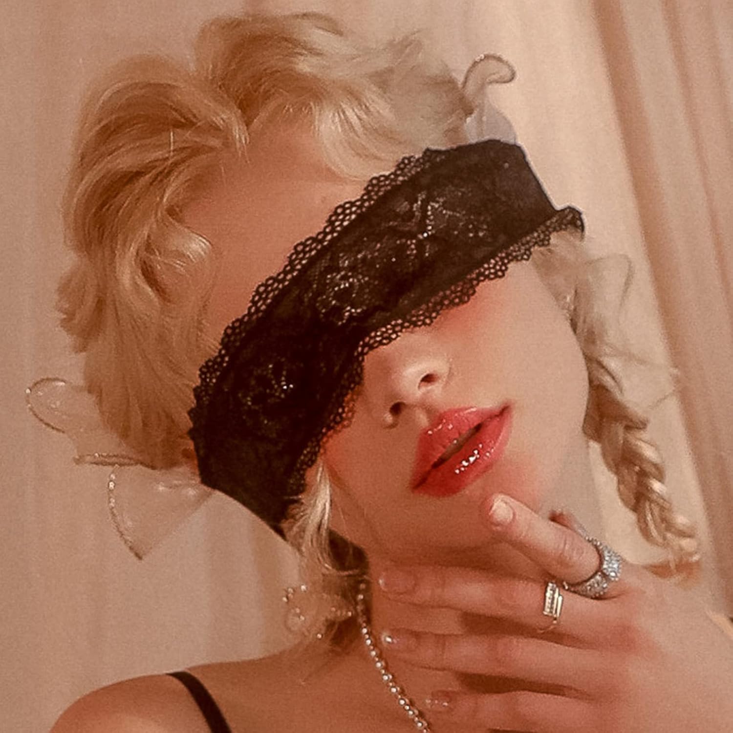 YOMORIO 2 máscaras de encaje con los ojos vendados para mascarada, accesorios de lencería sexy, accesorios de lencería color blanco y negro