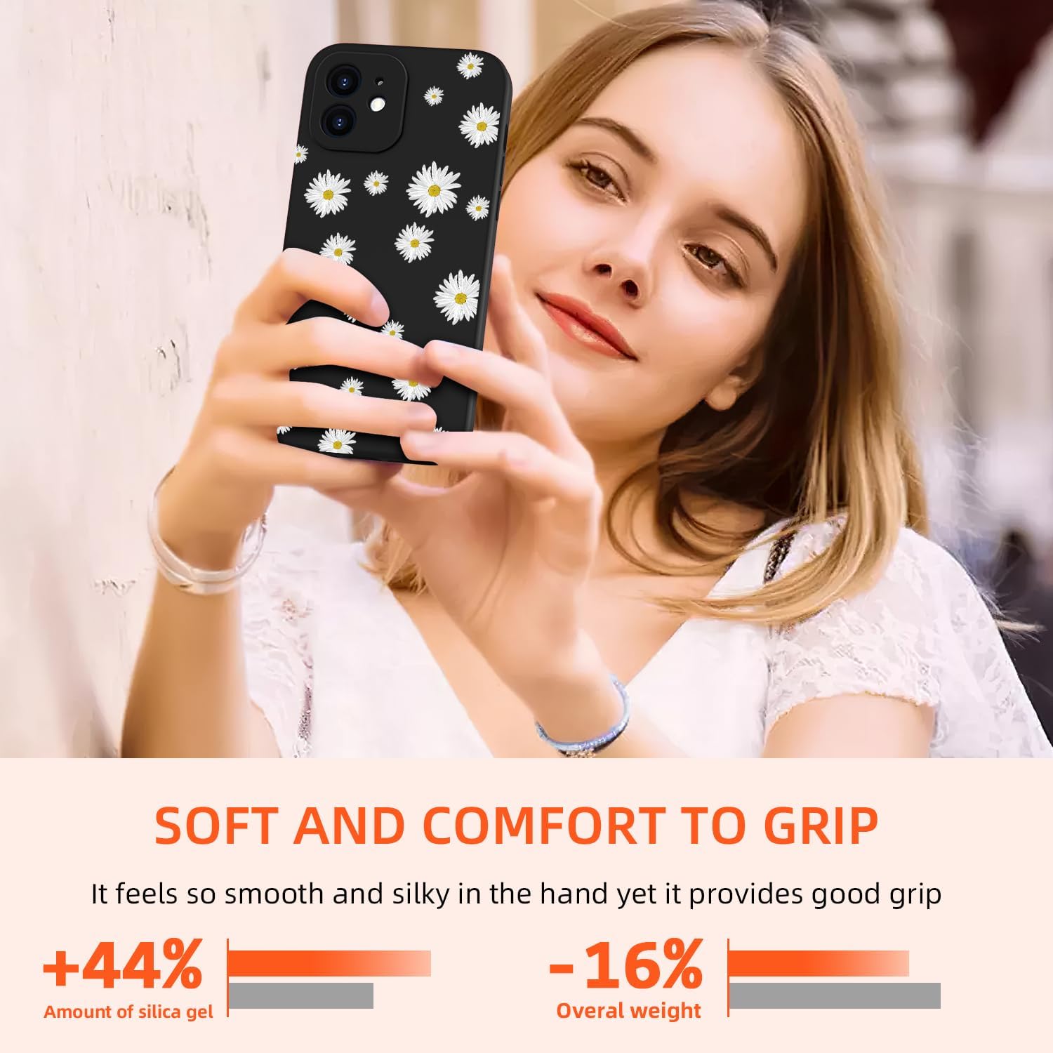 Inber Funda para iPhone 12 con diseños modernos de moda, protector de lente de cámara, funda protectora de goma de gel de silicona suave y sedosa