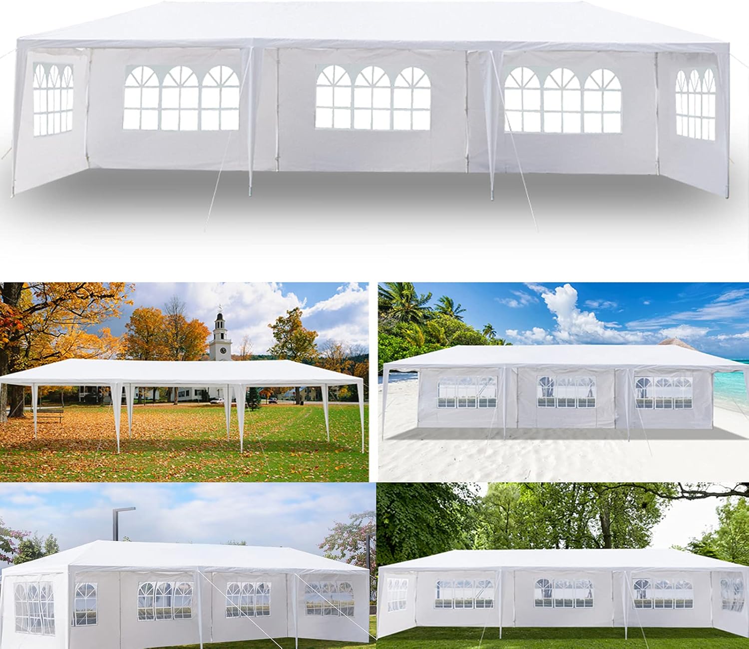 Tienda de campaña para exteriores, 10 x 30 pies, toldo para exteriores, tienda de campaña para fiestas, bodas, tienda de campaña impermeable,